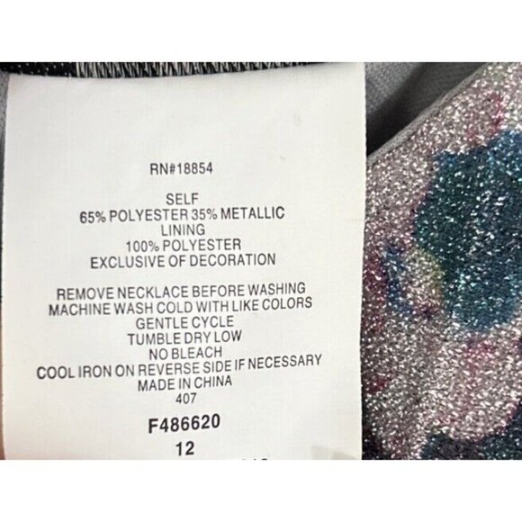 RARE EDITIONS Big Girl Lurex Jumpsuit Size 12 Silver Metallic Glitter Flutter - Picture 6 of 6